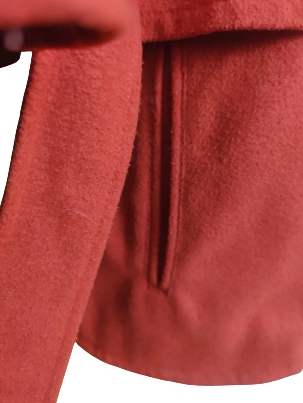 New York And Company Orange Belted Cape Coat - Picture 6 of 11